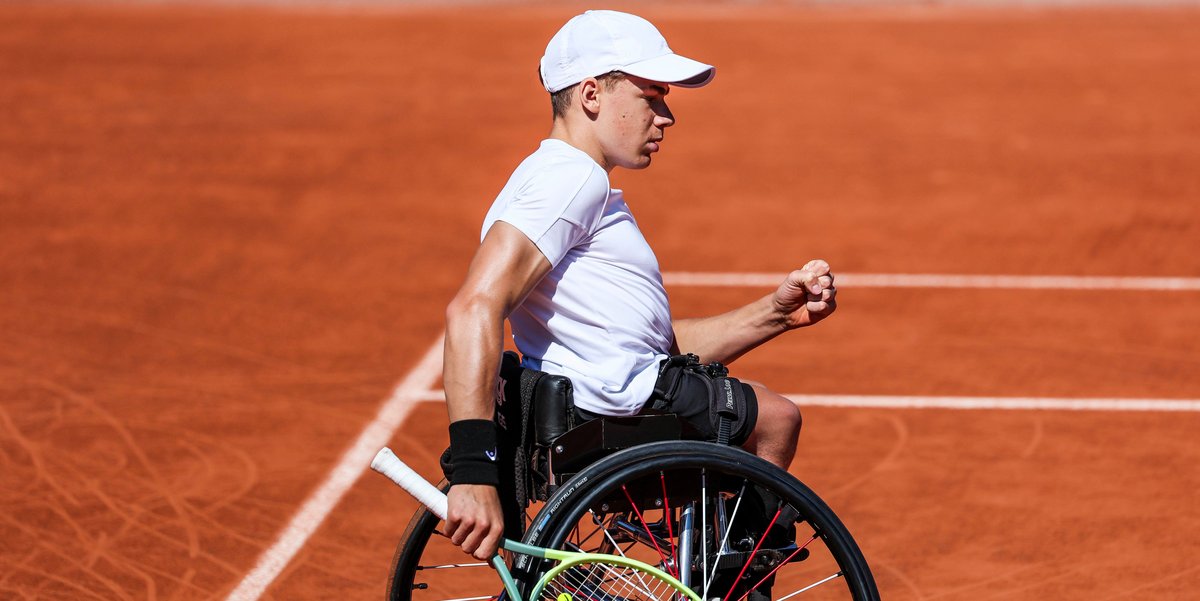 Maximilian Thatcher celebrates a double victory at the French Open